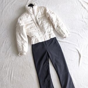 NILS one piece Snow Ski Suit ivory black